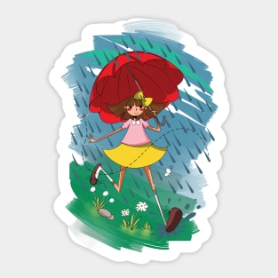 Red umbrella Sticker